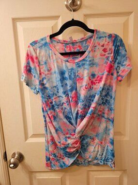 NWOT Acting Pro Small Pink and Turquoise Blouse